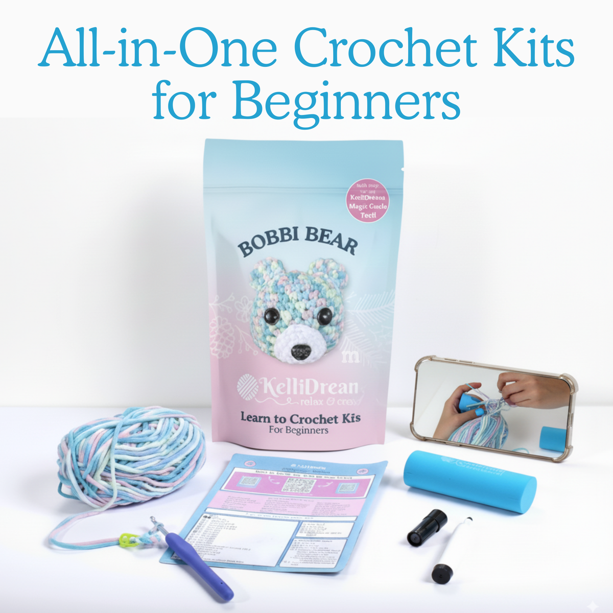 Learn to Crochet Kit Bear (Includes Blue Magic Circle Tool)