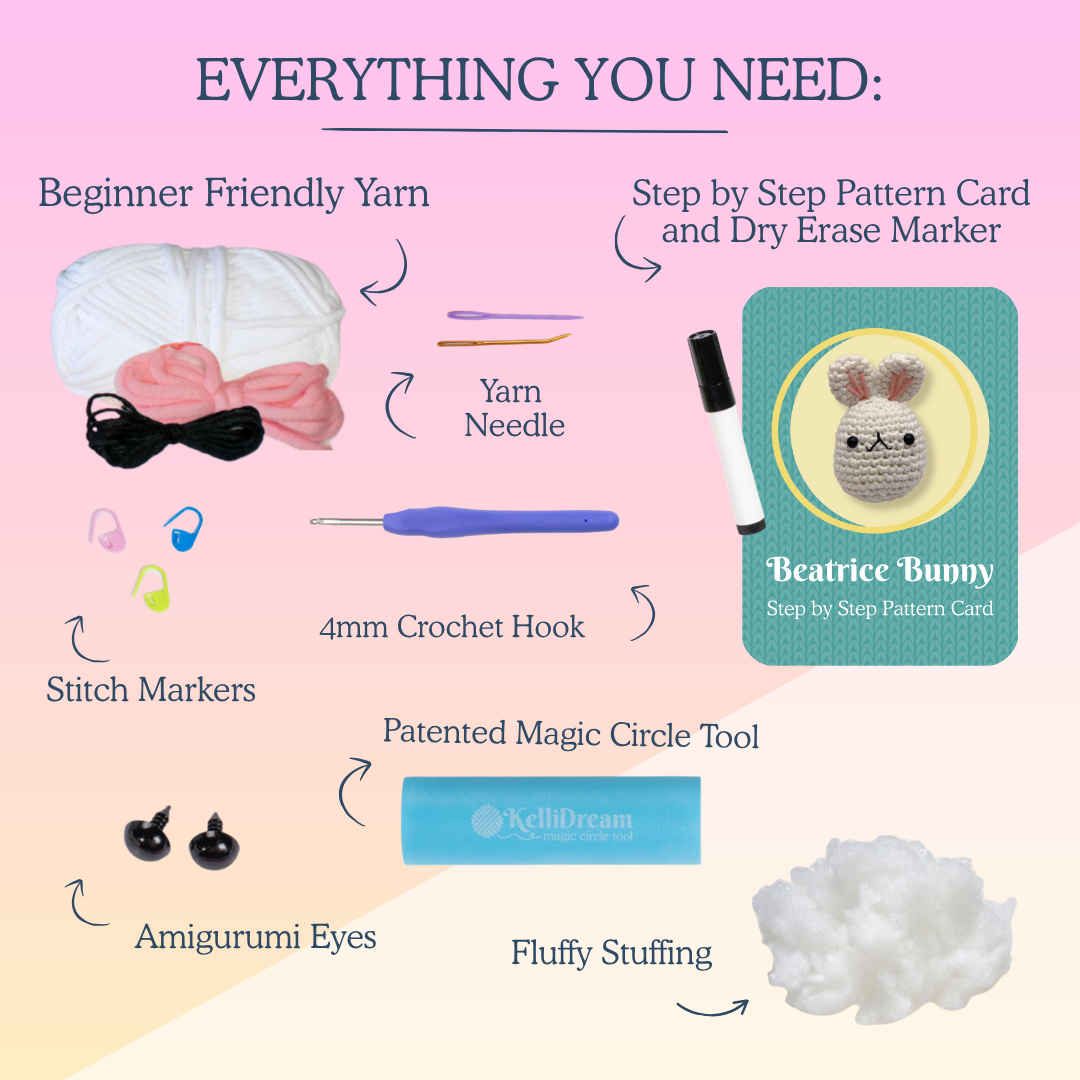 Learn to Crochet Kit Bunny (Includes Blue Magic Circle Tool)