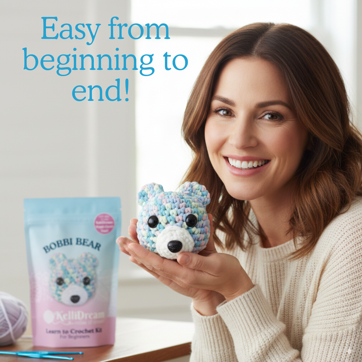 Learn to Crochet Kit Bear (Includes Blue Magic Circle Tool)