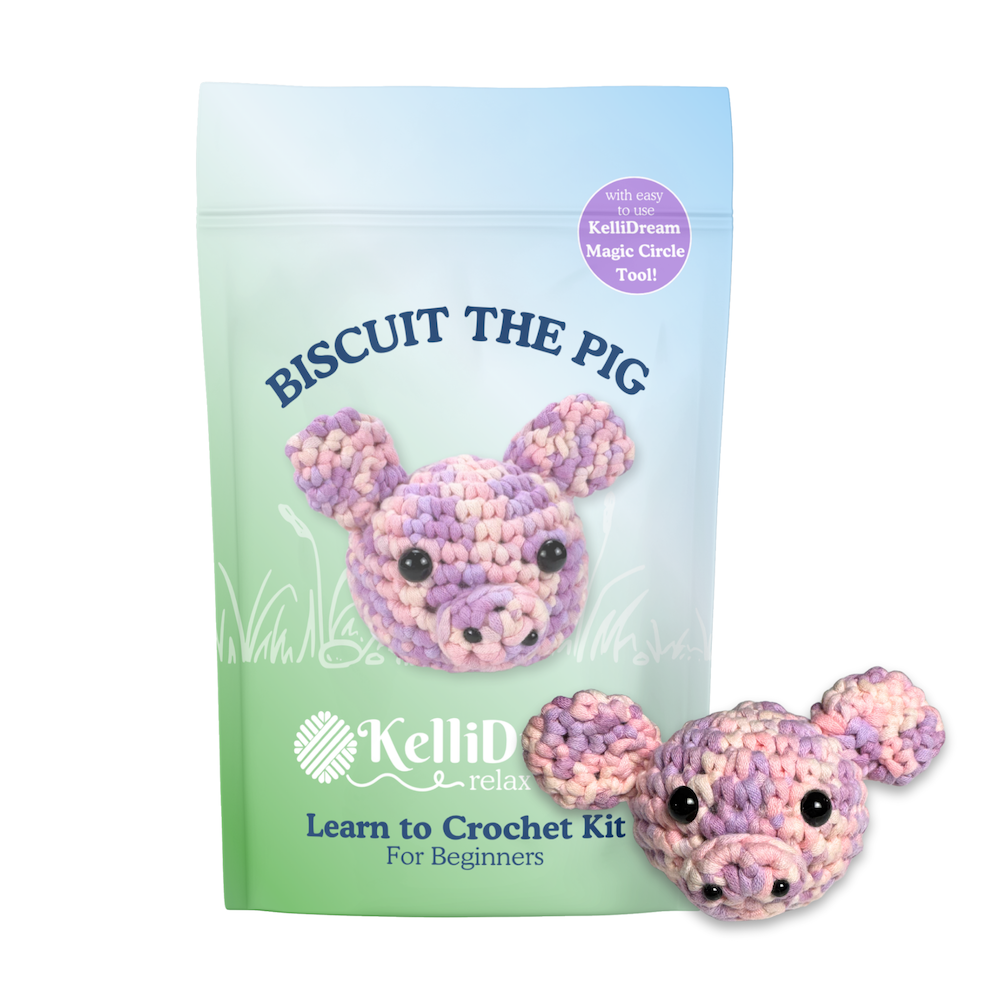 Learn to Crochet Kit Pig (Includes Purple Magic Circle Tool)