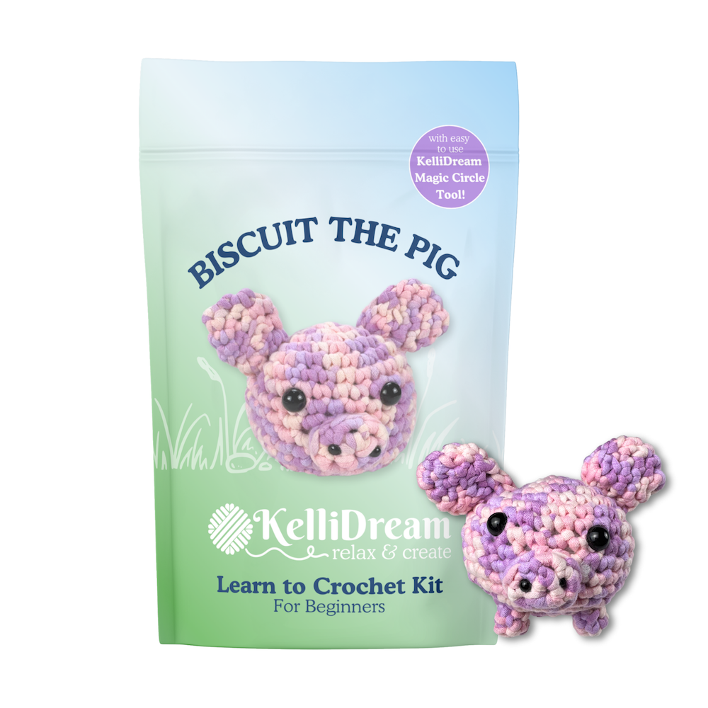 Learn to Crochet Kit Pig (Includes Purple Magic Circle Tool)