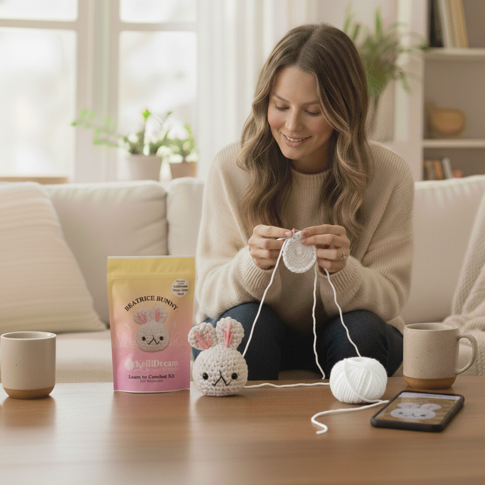 Learn to Crochet Kit Bunny (Includes Blue Magic Circle Tool)
