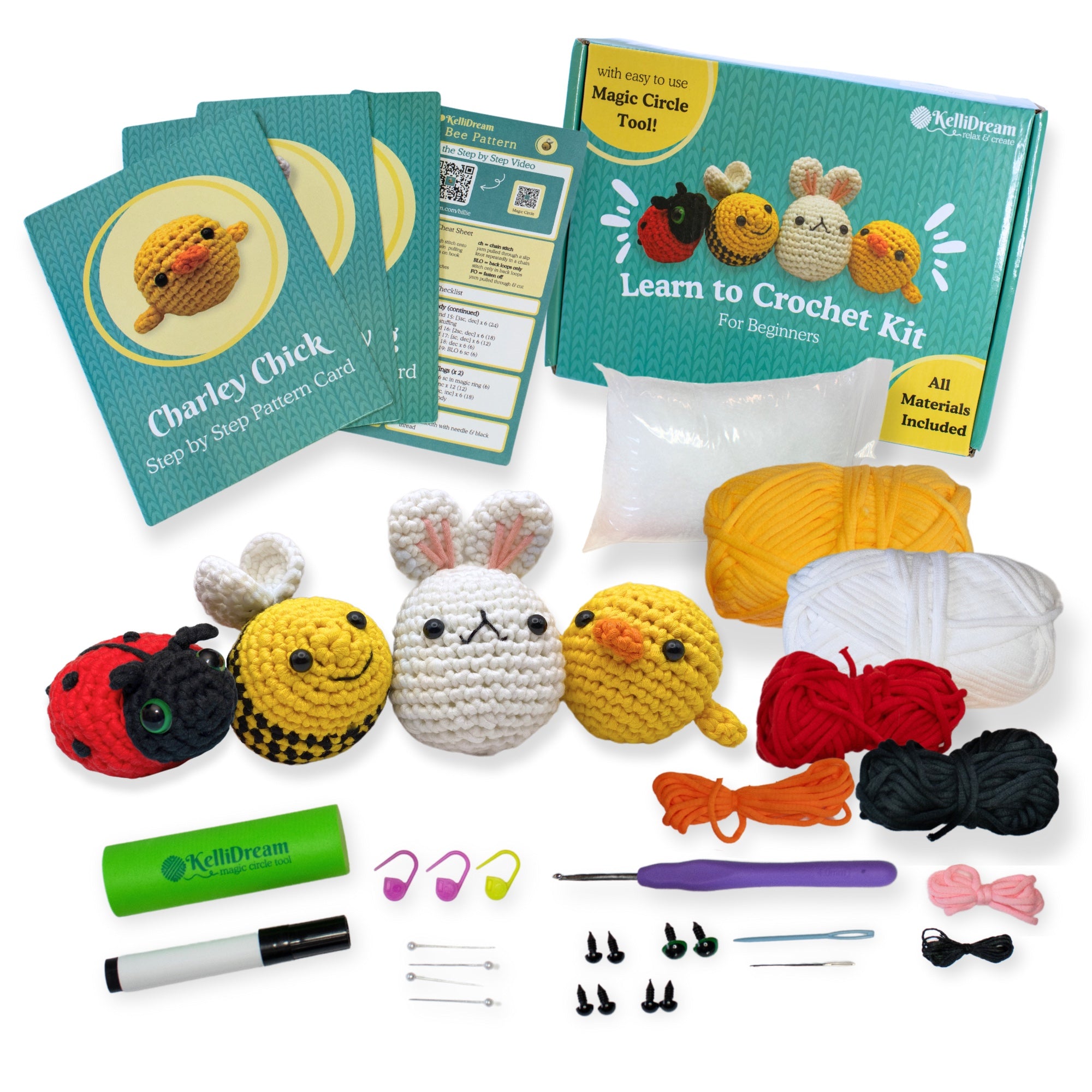 Learn To Crochet Kit For Beginners With Yarn & Video Tutorials – Learn ...