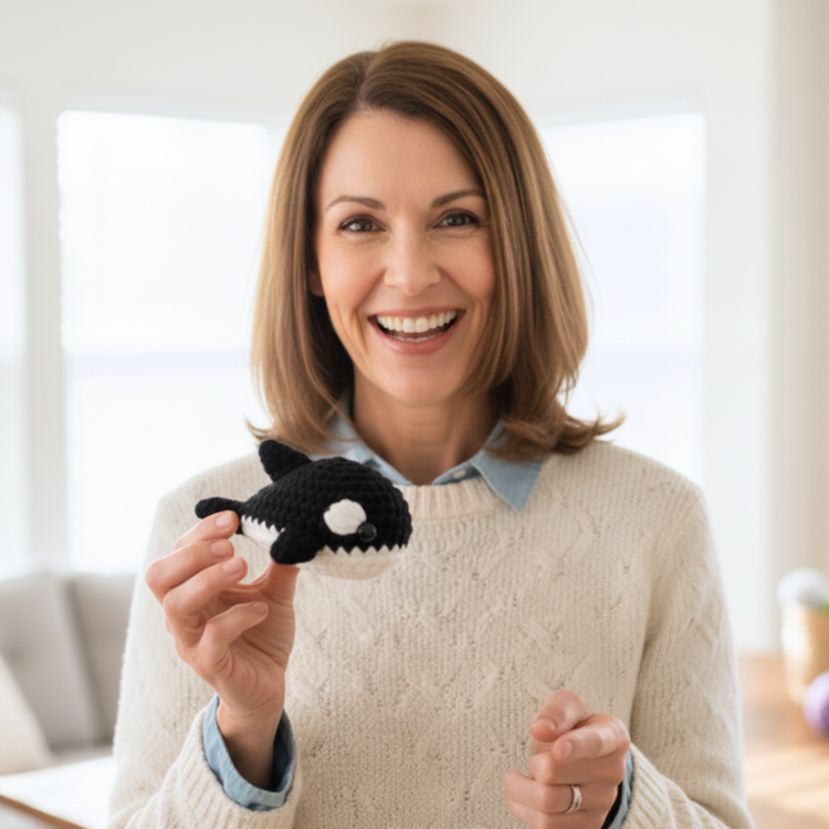 Learn to Crochet Kit Whale (Includes Blue Magic Circle Tool)