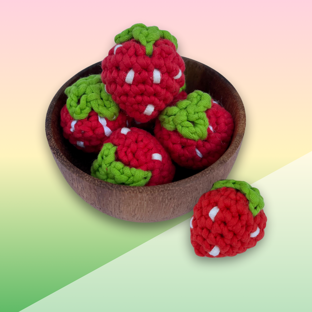 Learn to Crochet Kit Strawberry Patch (Includes Green Magic Circle Tool & Keychain Add Ons)