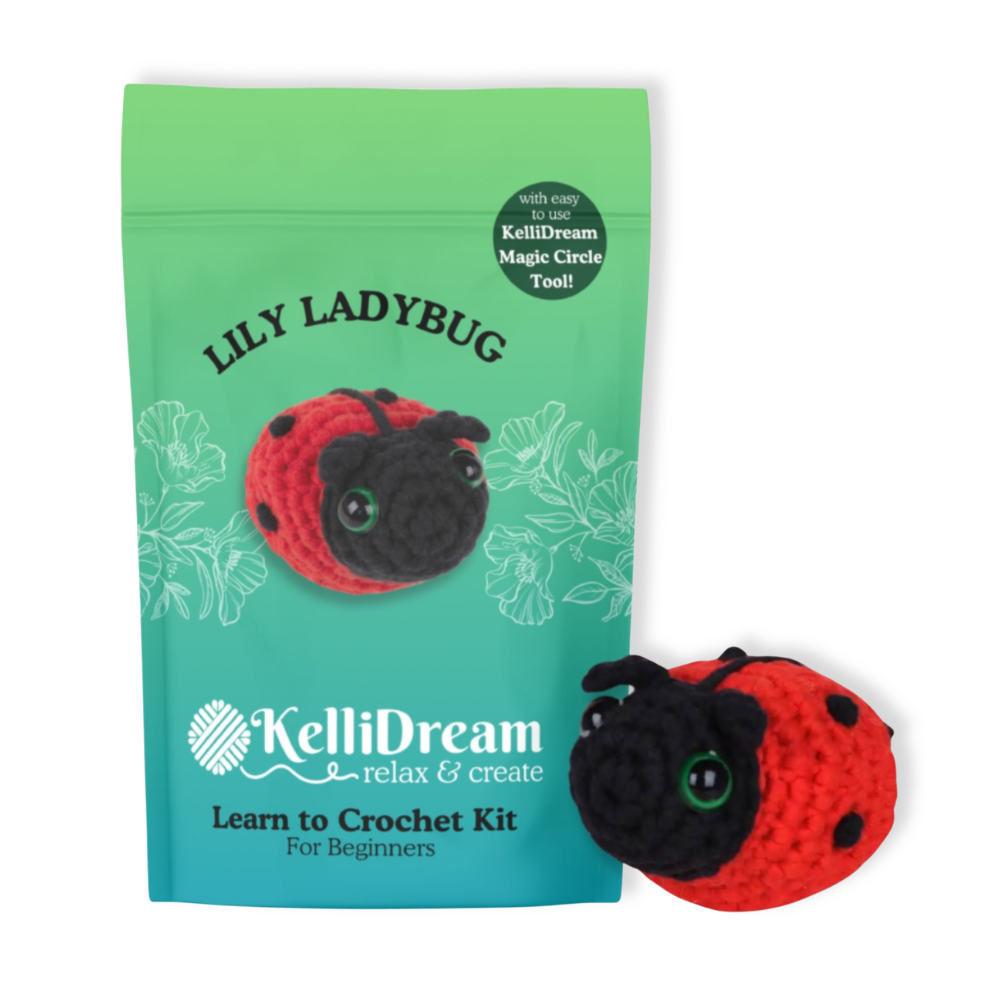 Learn to Crochet Kit Ladybug (Includes Blue Magic Circle Tool)
