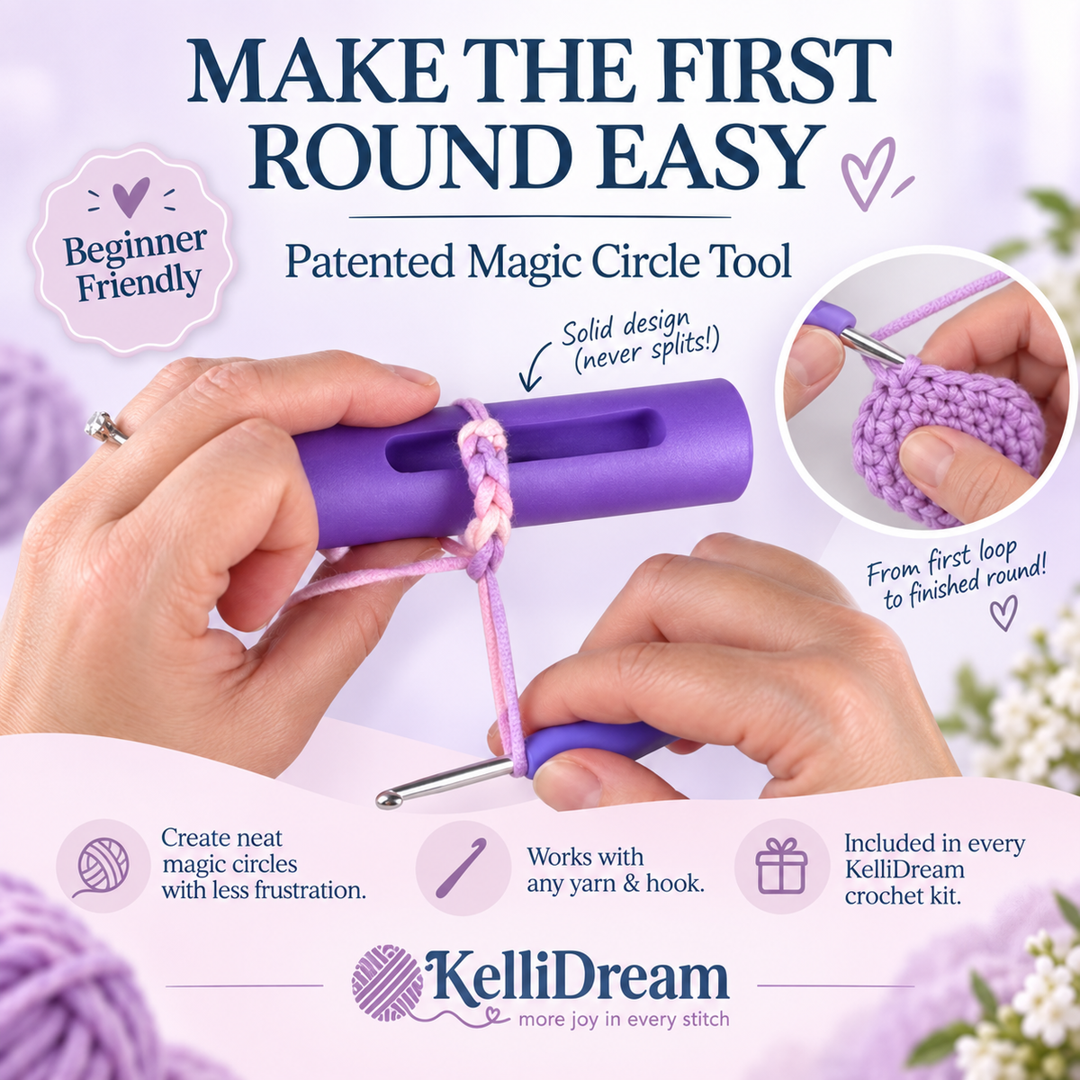 Learn to Crochet Kit Octopus (Includes Purple Magic Circle Tool)