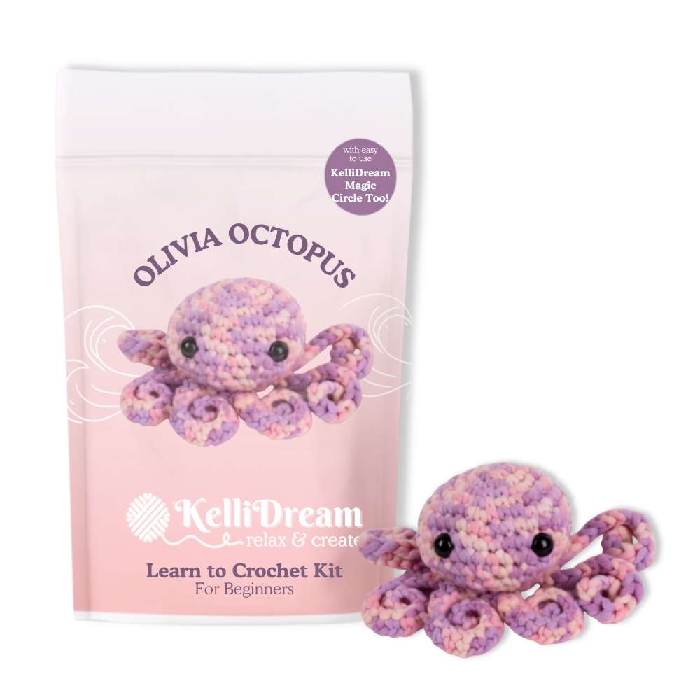 Learn to Crochet Kit Octopus (Includes Purple Magic Circle Tool)