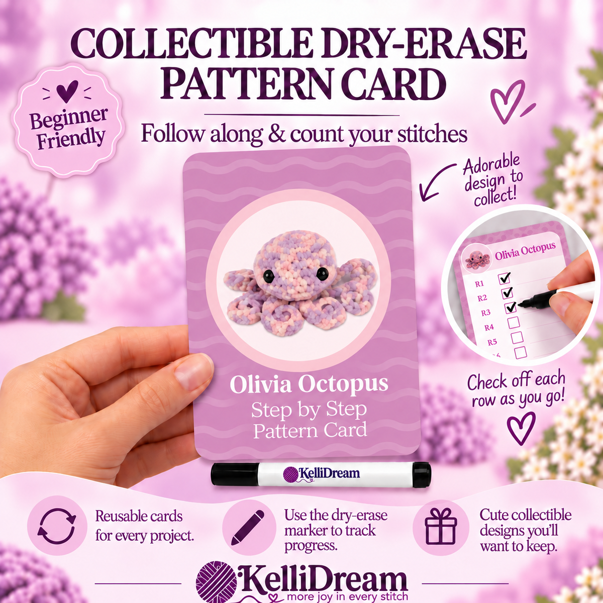 Learn to Crochet Kit Octopus (Includes Purple Magic Circle Tool)