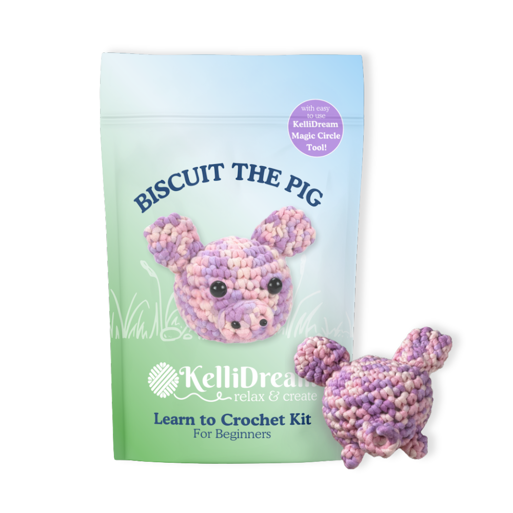 Learn to Crochet Kit Pig (Includes Purple Magic Circle Tool)