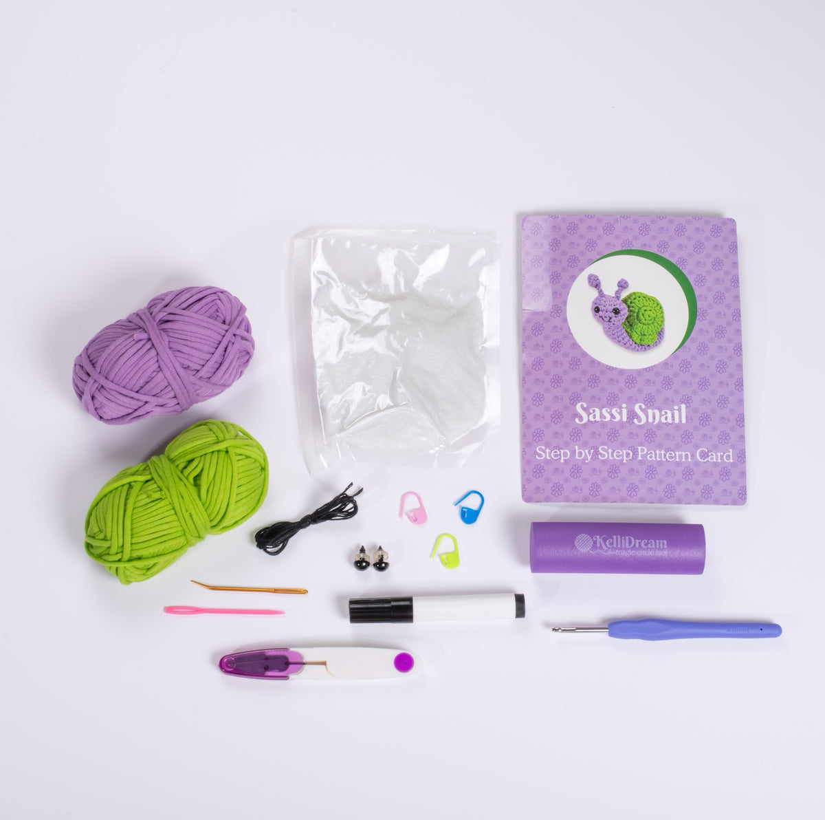 Learn to Crochet Kit Snail (Includes Purple Magic Circle Tool)