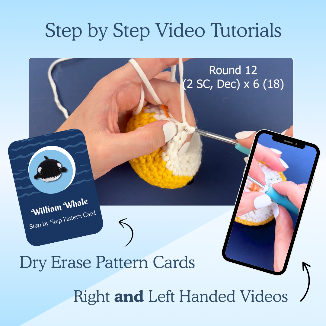 Learn to Crochet Kit Whale (Includes Blue Magic Circle Tool)
