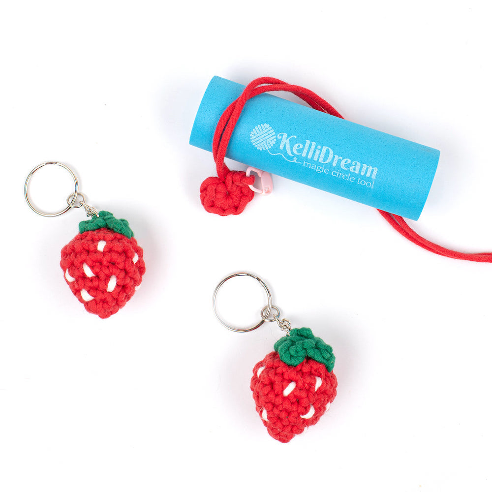 Strawberry Keychain Mini Kit  (Includes Magic Circle Tool &amp; supplies to make 2 strawberry keychains)