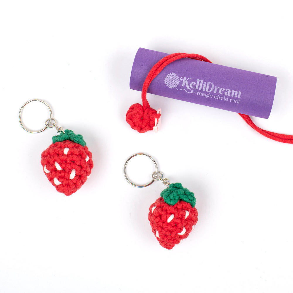 Strawberry Keychain Mini Kit  (Includes Magic Circle Tool &amp; supplies to make 2 strawberry keychains)