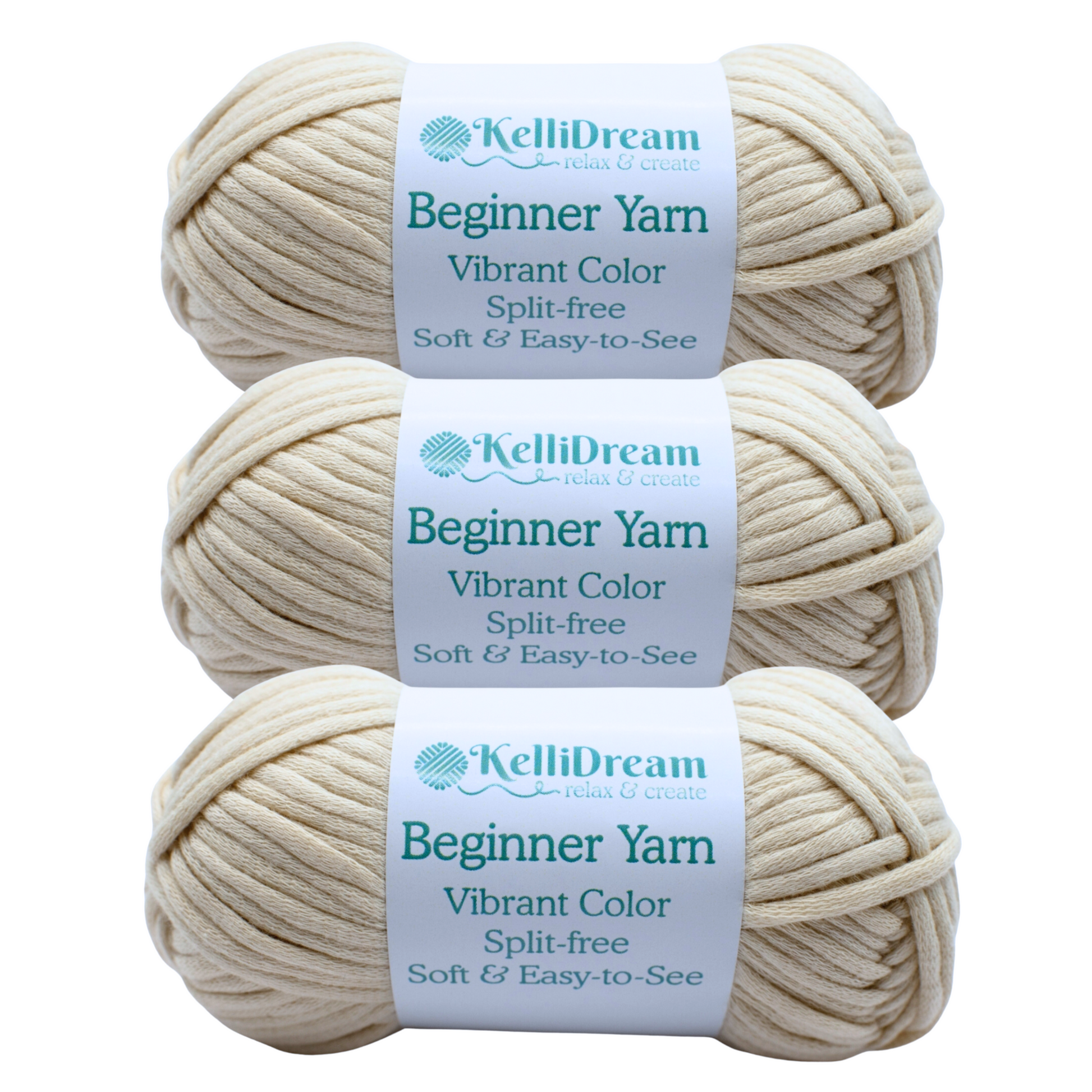 3 Pack Beginners Crochet Yarn Oyster White Yarn for Crocheting Knitting  Begin