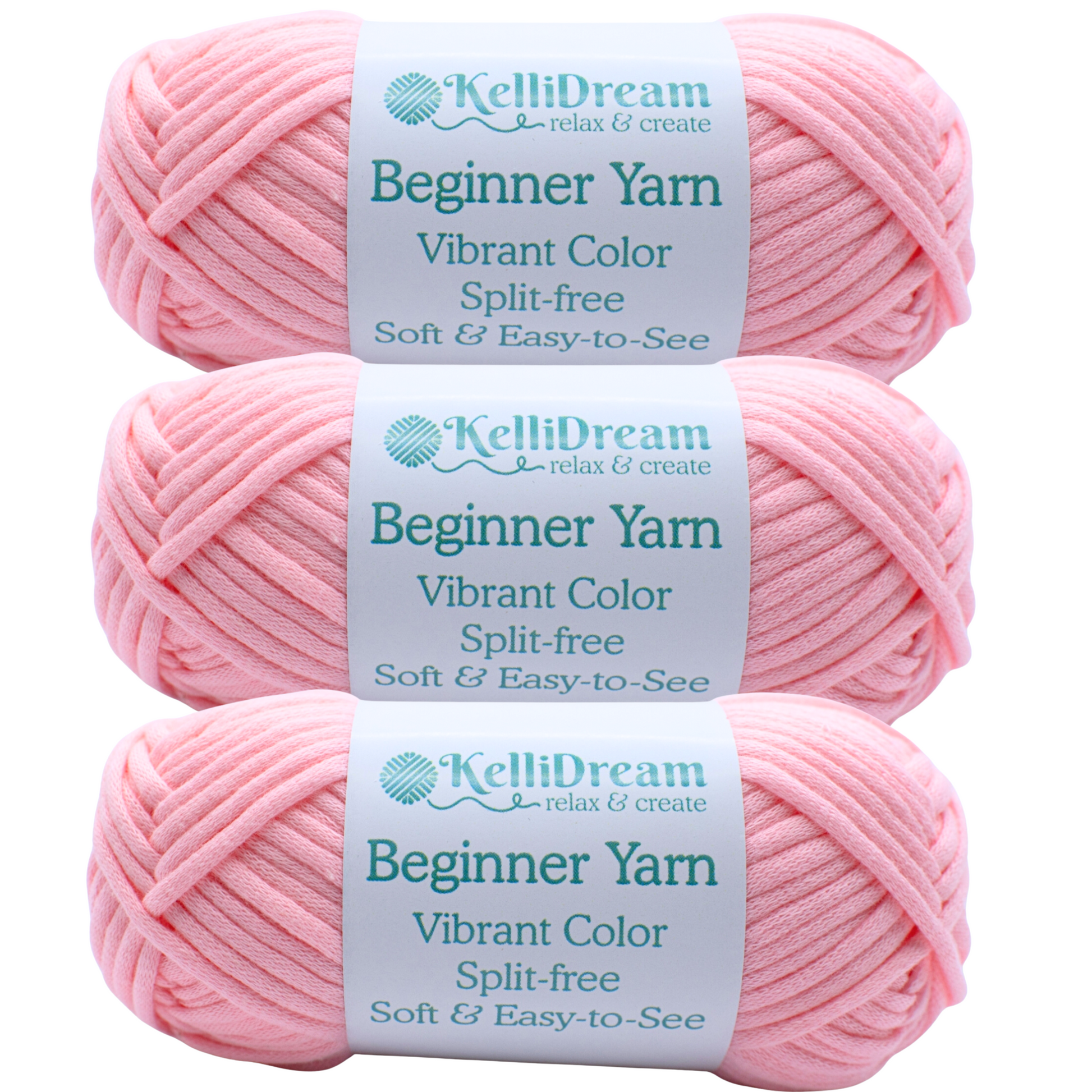 3PCS 150g Beginners Pink Yarn for Crocheting and Knitting,260 Yards Cotton  pink