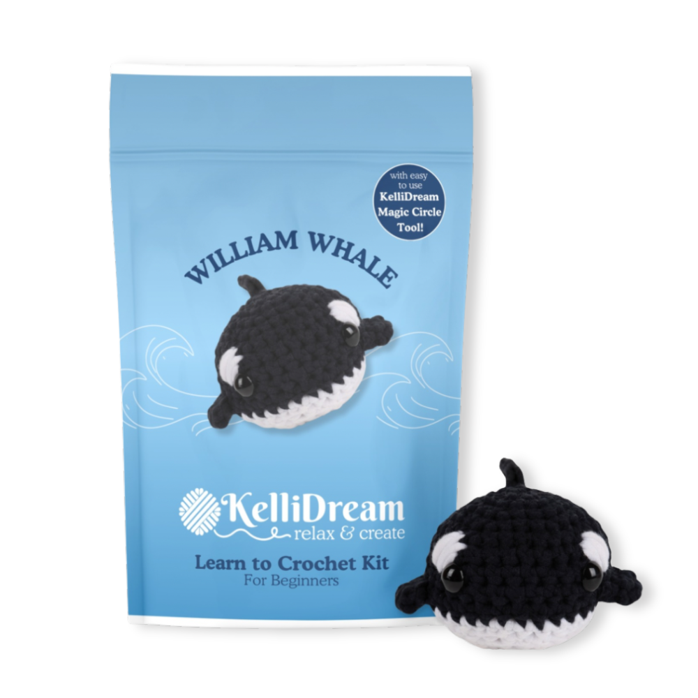 Learn to Crochet Kit Whale (Includes Blue Magic Circle Tool)