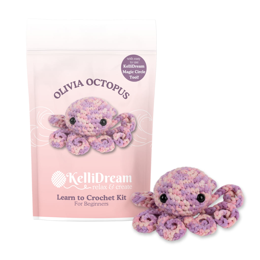 Learn to Crochet Kit Octopus (Includes Purple Magic Circle Tool
