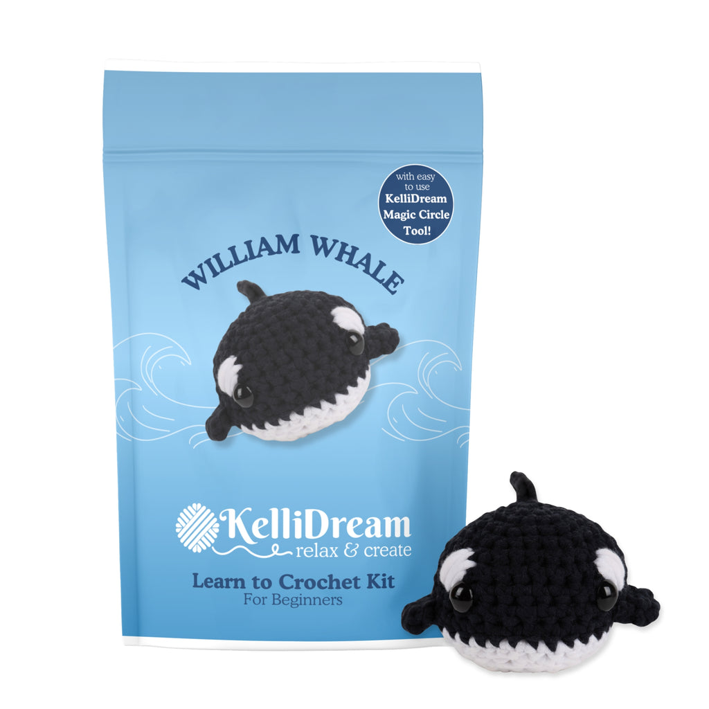 Learn to Crochet Kit Whale (Includes Blue Magic Circle Tool